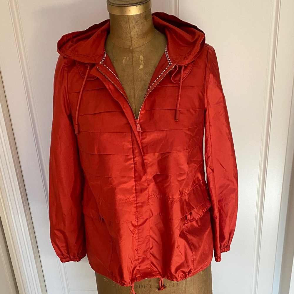Tory Burch Red Hooded Utility Jacket